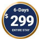 6 days for $299 entire stay