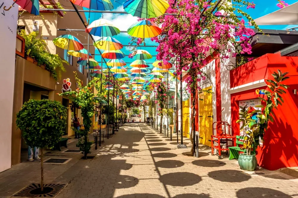 Colorful Umbrella Street in Puerto Plata